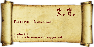 Kirner Neszta névjegykártya